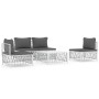 Juego de muebles de jardín 5 piezas y cojines acero blanco de vidaXL, Conjuntos de jardín - Ref: Foro24-3186832, Precio: 344,...