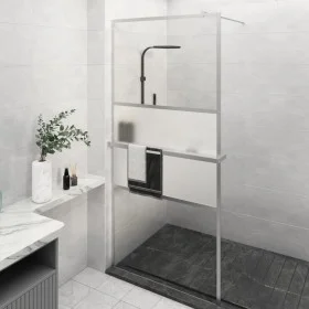 Mampara ducha con estante vidrio ESG y aluminio cromo 100x195cm de vidaXL, Paredes y mamparas de ducha - Ref: Foro24-3185500,...