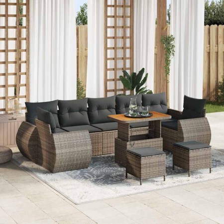 Conjunto de sofá de jardín con cojín Manual 10 pcs Gris en Sofás de exterior | Comprar online en Foru.es