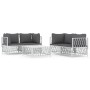 Juego de muebles de jardín 5 piezas y cojines acero blanco de vidaXL, Conjuntos de jardín - Ref: Foro24-3186824, Precio: 292,...
