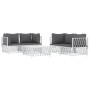Juego de muebles de jardín 5 piezas y cojines acero blanco de vidaXL, Conjuntos de jardín - Ref: Foro24-3186824, Precio: 292,...