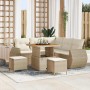 Conjunto de sofá de jardín 8 pcs Beige y Crema ratán sintético en Sofás de exterior | Comprar online en Foru.es