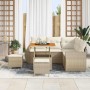 Conjunto de sofá de jardín 8 pcs Beige y Crema ratán sintético en Sofás de exterior | Comprar online en Foru.es