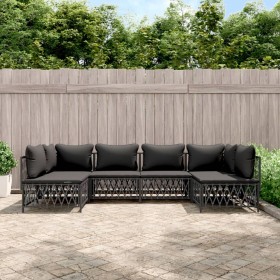 Juego de muebles de jardín 6 pzas con cojines acero antracita de vidaXL, Conjuntos de jardín - Ref: Foro24-3186909, Precio: 5...
