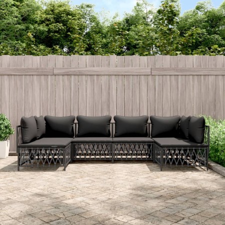 Juego de muebles de jardín 6 pzas con cojines acero antracita de vidaXL, Conjuntos de jardín - Ref: Foro24-3186909, Precio: 5...