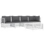 Juego de muebles de jardín 5 piezas y cojines acero blanco de vidaXL, Conjuntos de jardín - Ref: Foro24-3186822, Precio: 318,...