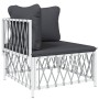 Juego de muebles de jardín 5 piezas y cojines acero blanco de vidaXL, Conjuntos de jardín - Ref: Foro24-3186822, Precio: 318,...