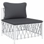 Juego de muebles de jardín 5 piezas y cojines acero blanco de vidaXL, Conjuntos de jardín - Ref: Foro24-3186822, Precio: 318,...