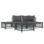 Juego muebles de jardín 5 pzas y cojines acero gris antracita de vidaXL, Conjuntos de jardín - Ref: Foro24-3186851, Precio: 3...