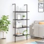 Estantería inclinada de 4 baldas negro 64x35x152,5 cm en Librerías y estanterías | Comprar online en Foru.es