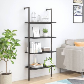 Estantería inclinada de 4 baldas negro 64x35x152,5 cm en Librerías y estanterías | Comprar online en Foru.es