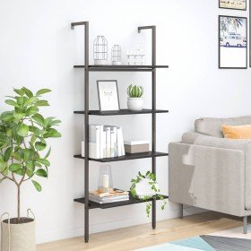 Estantería inclinada de 4 baldas negro 64x35x152,5 cm en Librerías y estanterías | Comprar online en Foru.es