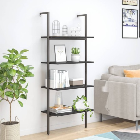 Estantería inclinada de 4 baldas negro 64x35x152,5 cm en Librerías y estanterías | Comprar online en Foru.es