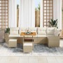 Conjunto de sofá de jardín con cojín 9 pcs beige y crema en Sofás de exterior | Comprar online en Foru.es
