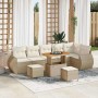 Conjunto de sofá de jardín con cojín 9 pcs Beige y Crema en Sofás de exterior | Comprar online en Foru.es