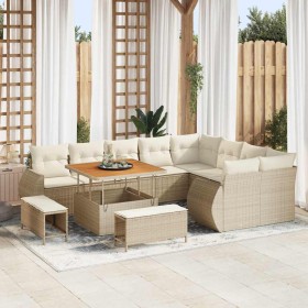 Conjunto de sofá de jardín con cojín 12 pcs beige y crema en Sofás de exterior | Comprar online en Foru.es