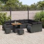 Conjunto de sofá de jardín 12 pcs Negro Rattan de Poliéster en Sofás de exterior | Comprar online en Foru.es