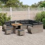 Conjunto de sofá de jardín 12 pcs Gris Rattan de Poliéster en Sofás de exterior | Comprar online en Foru.es
