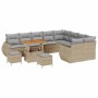 Conjunto de sofá de jardín con cojín 12 pcs Beige y Gris Claro en Sofás de exterior | Comprar online en Foru.es