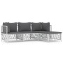 Juego de muebles de jardín 4 piezas y cojines acero blanco de vidaXL, Conjuntos de jardín - Ref: Foro24-3186860, Precio: 238,...