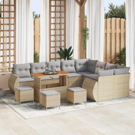 Conjunto de sofá de jardín con cojín 13 pcs Beige y Gris Claro en Sofás de exterior | Comprar online en Foru.es
