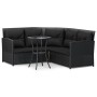 Set de sofás en forma de L 2 pzas cojines ratán sintético negro de vidaXL, Conjuntos de jardín - Ref: Foro24-319657, Precio: ...