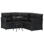 Set de sofás en forma de L 2 pzas cojines ratán sintético negro de vidaXL, Conjuntos de jardín - Ref: Foro24-319657, Precio: ...