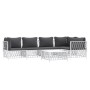 Juego de muebles de jardín 6 piezas con cojines acero blanco de vidaXL, Conjuntos de jardín - Ref: Foro24-3186874, Precio: 38...