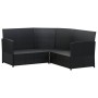 Set de sofás en forma de L 2 pzas cojines ratán sintético negro de vidaXL, Conjuntos de jardín - Ref: Foro24-319657, Precio: ...