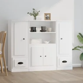Aparadores altos 3 piezas madera contrachapada blanco de vidaXL, Aparadores - Ref: Foro24-3185311, Precio: 219,47 €, Descuent...