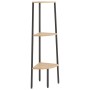 Estantería esquina 3 niveles marrón claro negro 45,5x31,5x120cm en Librerías y estanterías | Comprar online en Foru.es
