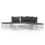 Juego de muebles de jardín 6 piezas con cojines acero blanco de vidaXL, Conjuntos de jardín - Ref: Foro24-3186880, Precio: 33...