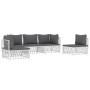 Juego de muebles de jardín 5 piezas y cojines acero blanco de vidaXL, Conjuntos de jardín - Ref: Foro24-3186838, Precio: 349,...