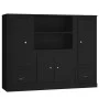 Aparadores altos 3 piezas madera contrachapada negro de vidaXL, Aparadores - Ref: Foro24-3185312, Precio: 208,60 €, Descuento: %