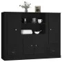 Aparadores altos 3 piezas madera contrachapada negro de vidaXL, Aparadores - Ref: Foro24-3185312, Precio: 208,60 €, Descuento: %