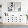 Aparadores 3 uds madera contrachapada blanco brillo de vidaXL, Aparadores - Ref: Foro24-3185289, Precio: 265,89 €, Descuento: %