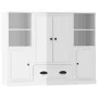 Aparador alto de madera 3 piezas contrachapada blanco brillo de vidaXL, Aparadores - Ref: Foro24-3185321, Precio: 199,80 €, D...
