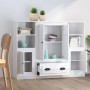 Aparador alto de madera 3 piezas contrachapada blanco brillo de vidaXL, Aparadores - Ref: Foro24-3185321, Precio: 202,05 €, D...