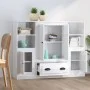 Aparador alto de madera 3 piezas contrachapada blanco brillo de vidaXL, Aparadores - Ref: Foro24-3185321, Precio: 199,80 €, D...