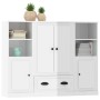 Aparador alto de madera 3 piezas contrachapada blanco brillo de vidaXL, Aparadores - Ref: Foro24-3185321, Precio: 202,05 €, D...