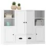 Aparador alto de madera 3 piezas contrachapada blanco brillo de vidaXL, Aparadores - Ref: Foro24-3185321, Precio: 199,80 €, D...