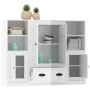 Aparador alto de madera 3 piezas contrachapada blanco brillo de vidaXL, Aparadores - Ref: Foro24-3185321, Precio: 199,80 €, D...