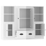 Aparador alto de madera 3 piezas contrachapada blanco brillo de vidaXL, Aparadores - Ref: Foro24-3185321, Precio: 202,05 €, D...
