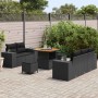 Conjunto de sofá de jardín 8 pcs Negro Rattan de Poliéster en Sofás de exterior | Comprar online en Foru.es
