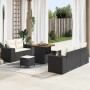 Conjunto de sofá de jardín con cojín 8 pcs Negro y crema en Sofás de exterior | Comprar online en Foru.es