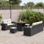 Conjunto de sofá de jardín con cojín 8 pcs Negro y crema en Sofás de exterior | Comprar online en Foru.es