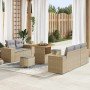Conjunto de sofá de jardín con cojín 8 pcs Beige y Gris Claro en Sofás de exterior | Comprar online en Foru.es