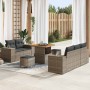 Conjunto de sofá de jardín 8 pcs Gris Rattan de Poliéster en Sofás de exterior | Comprar online en Foru.es