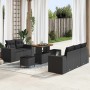 Conjunto de sofá de jardín 8 pcs Negro Rattan de Poliéster en Sofás de exterior | Comprar online en Foru.es