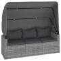 Set de sofás de jardín 4 pzas y cojines ratán sintético gris de vidaXL, Conjuntos de jardín - Ref: Foro24-3186649, Precio: 41...